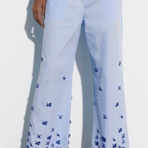 Zara poplin pants with jewels